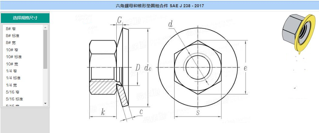 SAE J238 六角螺母和锥形垫圈组合件.jpg