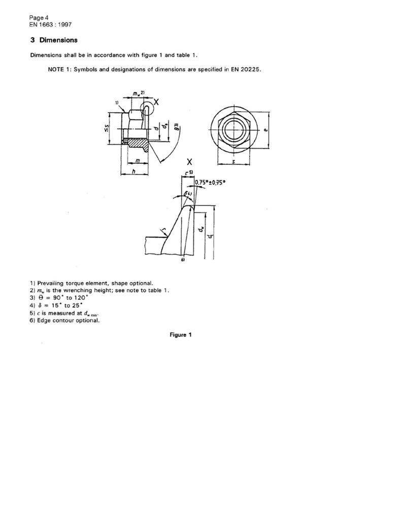 DIN EN 1663 Nylon Insert Hexagon Flange Nut Engineer Drawing and Technical Data Sheet