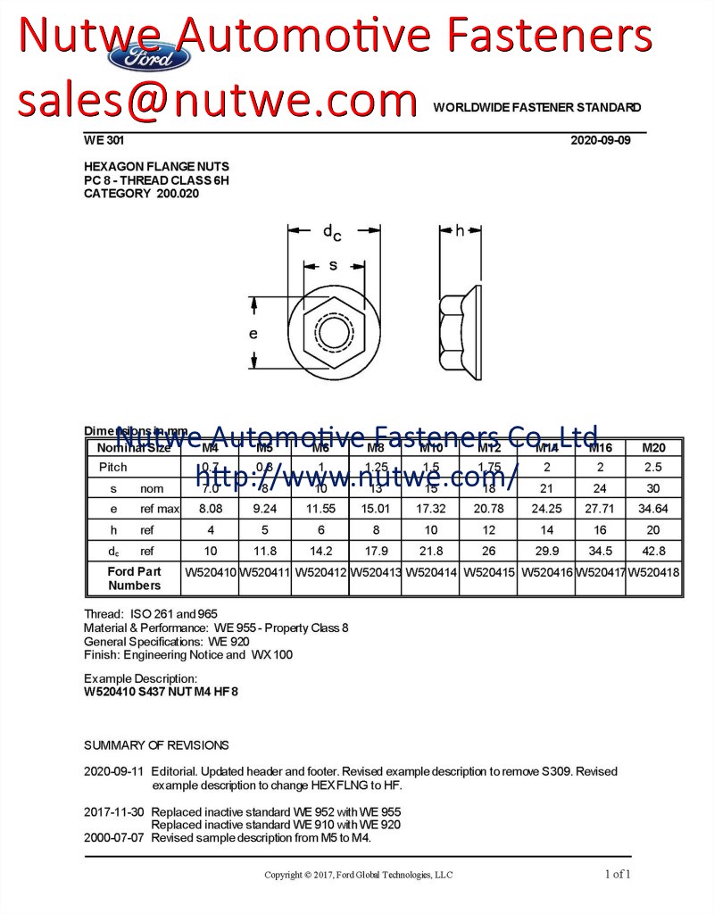 Ford WE301 W520412 图纸和技术参数.jpg