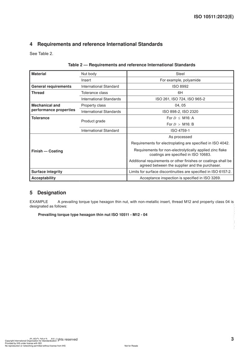 ISO 10511 尼龙六角法兰螺母 图纸和技术参数