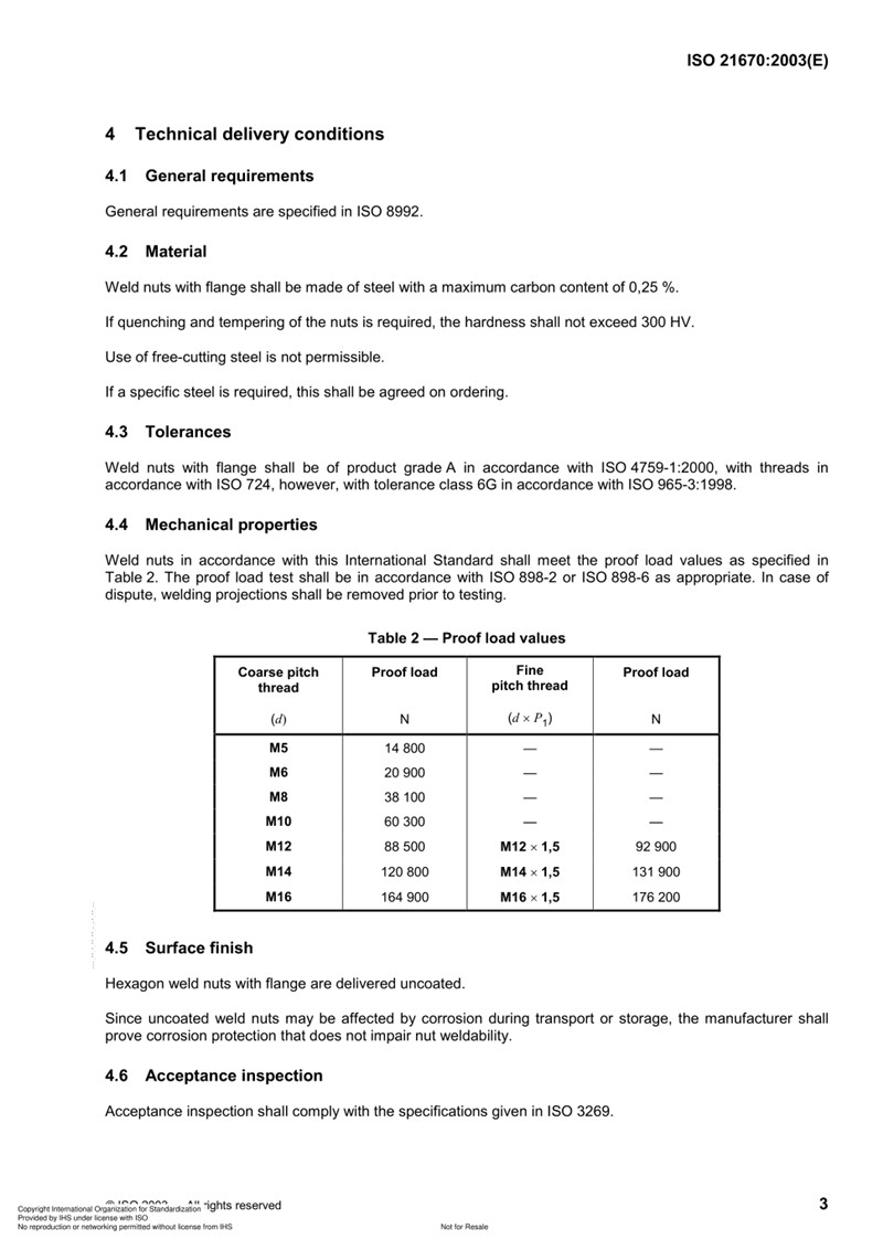 ISO 21670 六角法兰焊接螺母 图纸和技术参数