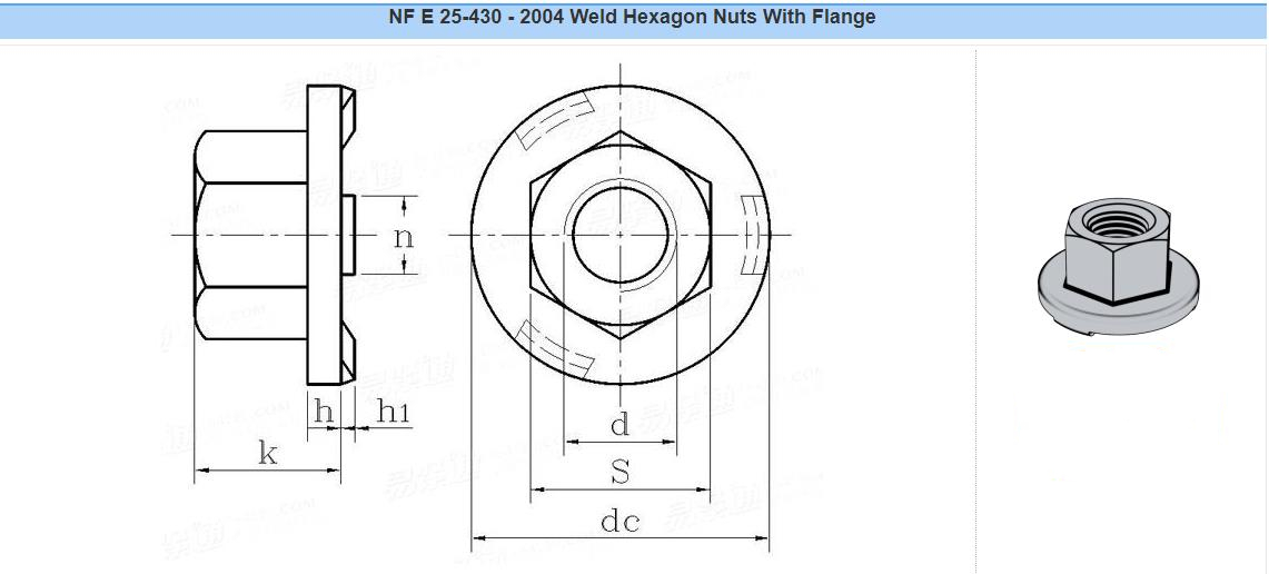 NFE 25-430 六角法兰焊接螺母 图纸和技术参数.jpg